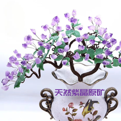 Natural amethyst money tree fortune decoration ornaments