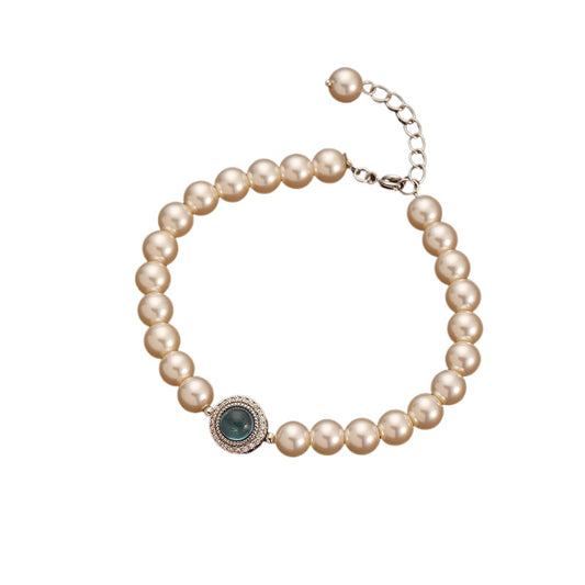 119-Retro high-end exquisite pearl zircon bracelet