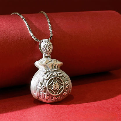 Chinese style Fubao sterling silver pendant