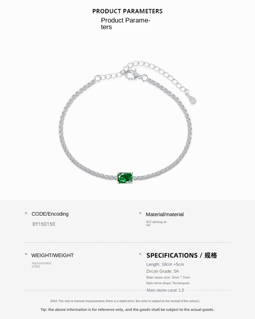 Fashion Luxury Emerald Zirconia Tennis Bracelet