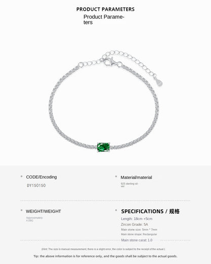 Fashion Luxury Emerald Zirconia Tennis Bracelet