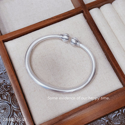 Ancient polished oval sterling silver bracelet