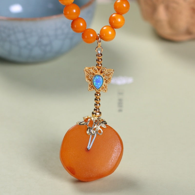 Chinese style beeswax necklace