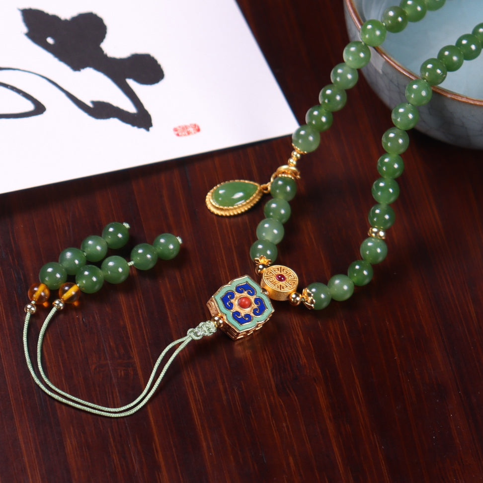 Chinese style jasper 108 beads necklace