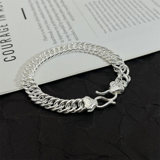 Classic Vintage Sterling Silver Whip Bracelet