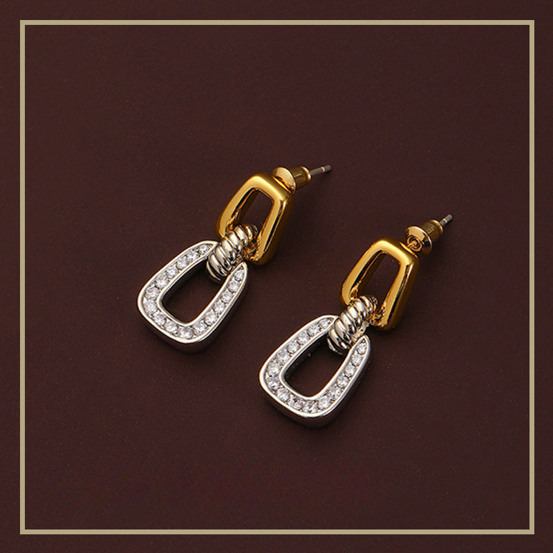 104-High-end, simple and personalized retro zircon earrings