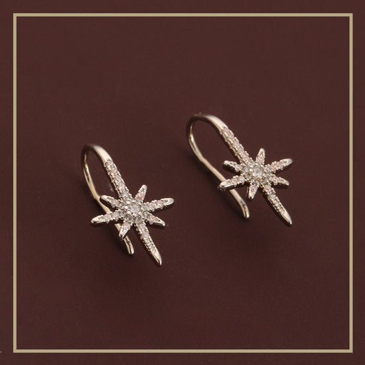 65-Fashionable and exquisite eight-pointed star zircon earrings