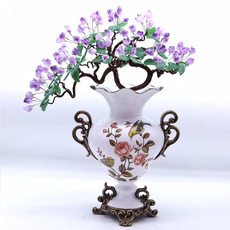 Natural amethyst money tree fortune decoration ornaments