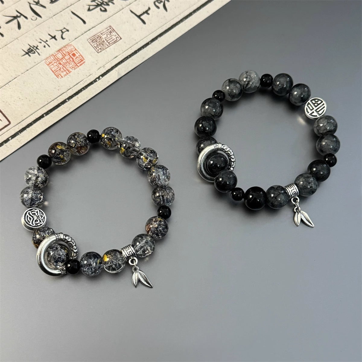 New Chinese Mochuan Ancient Style Glass Beaded Girls Bracelet Couple Bracelet