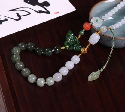 Fashionable Hetian Jade Gradient Color Necklace