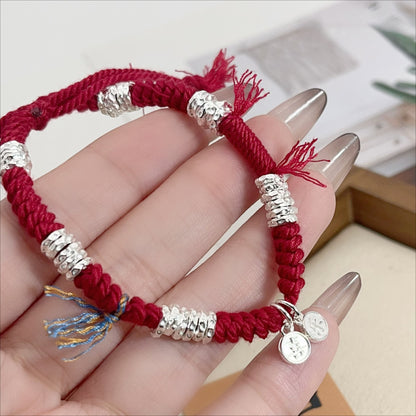 New Chinese style sterling silver happy brand braided bracelet