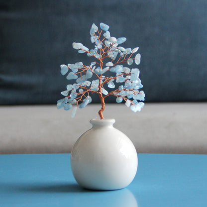 Natural crystal tree pot ornaments