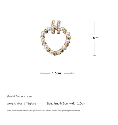 105-Design personality letter zircon exquisite earrings