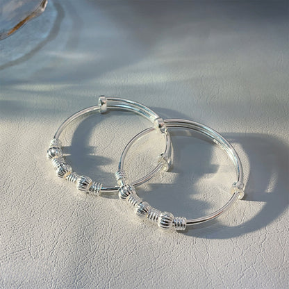 Bell hemp hoop sterling silver bracelet