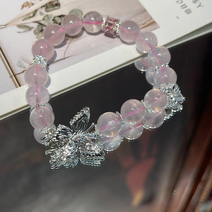 Rose Quartz Butterfly Bracelet