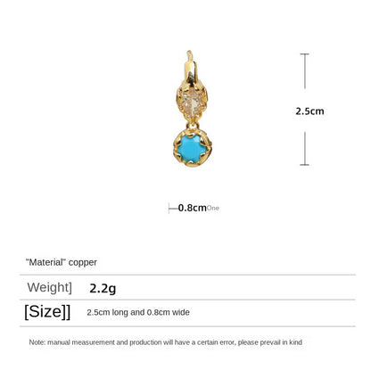 112-High-end design turquoise earrings