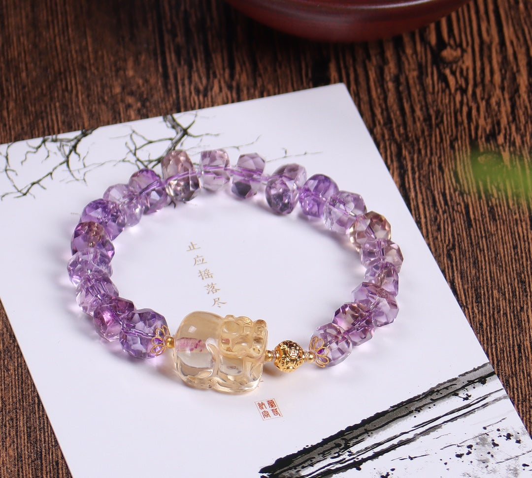 Natural Ametrine Pixiu Bracelet