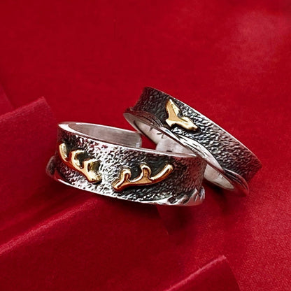 Fashionable sterling silver couple rings