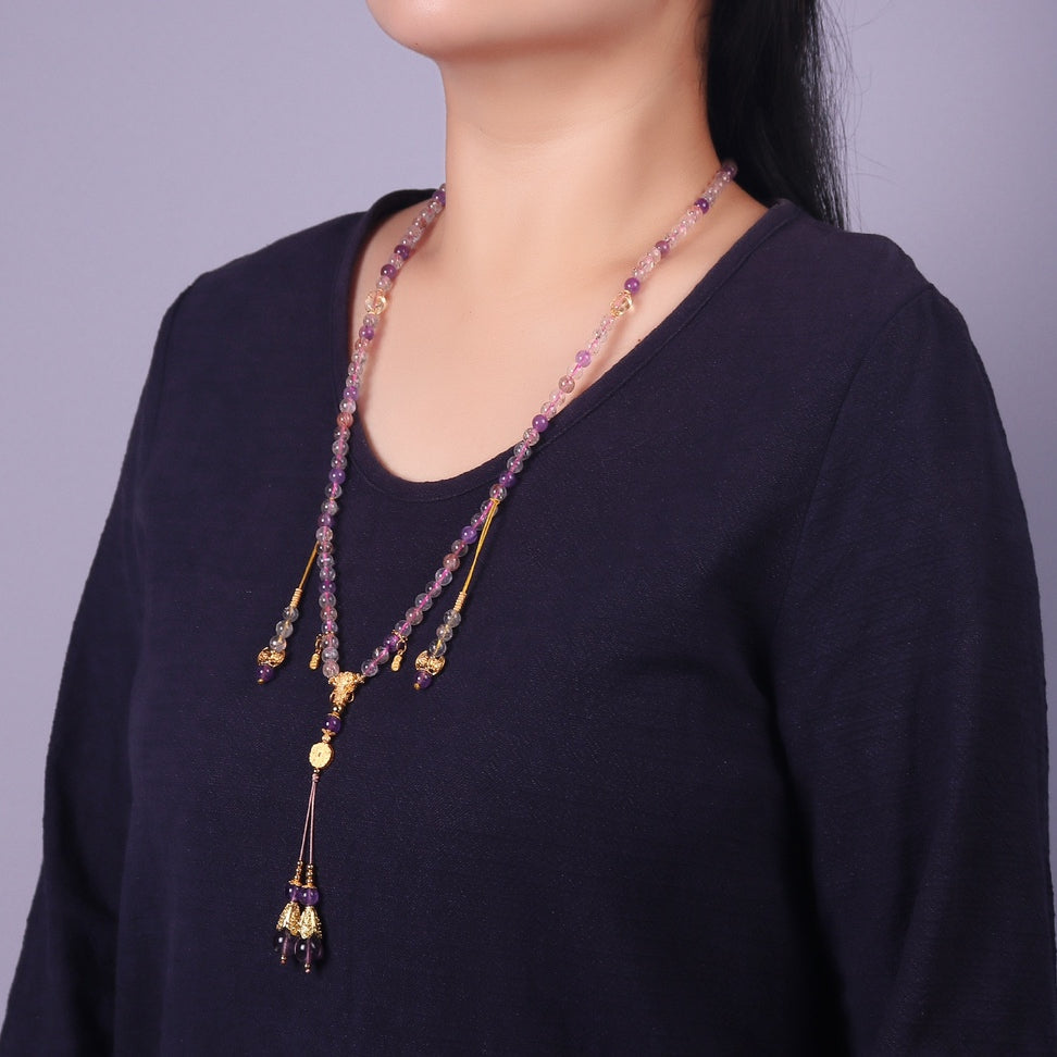 Chinese style 108 Buddhist beads dual-purpose necklace