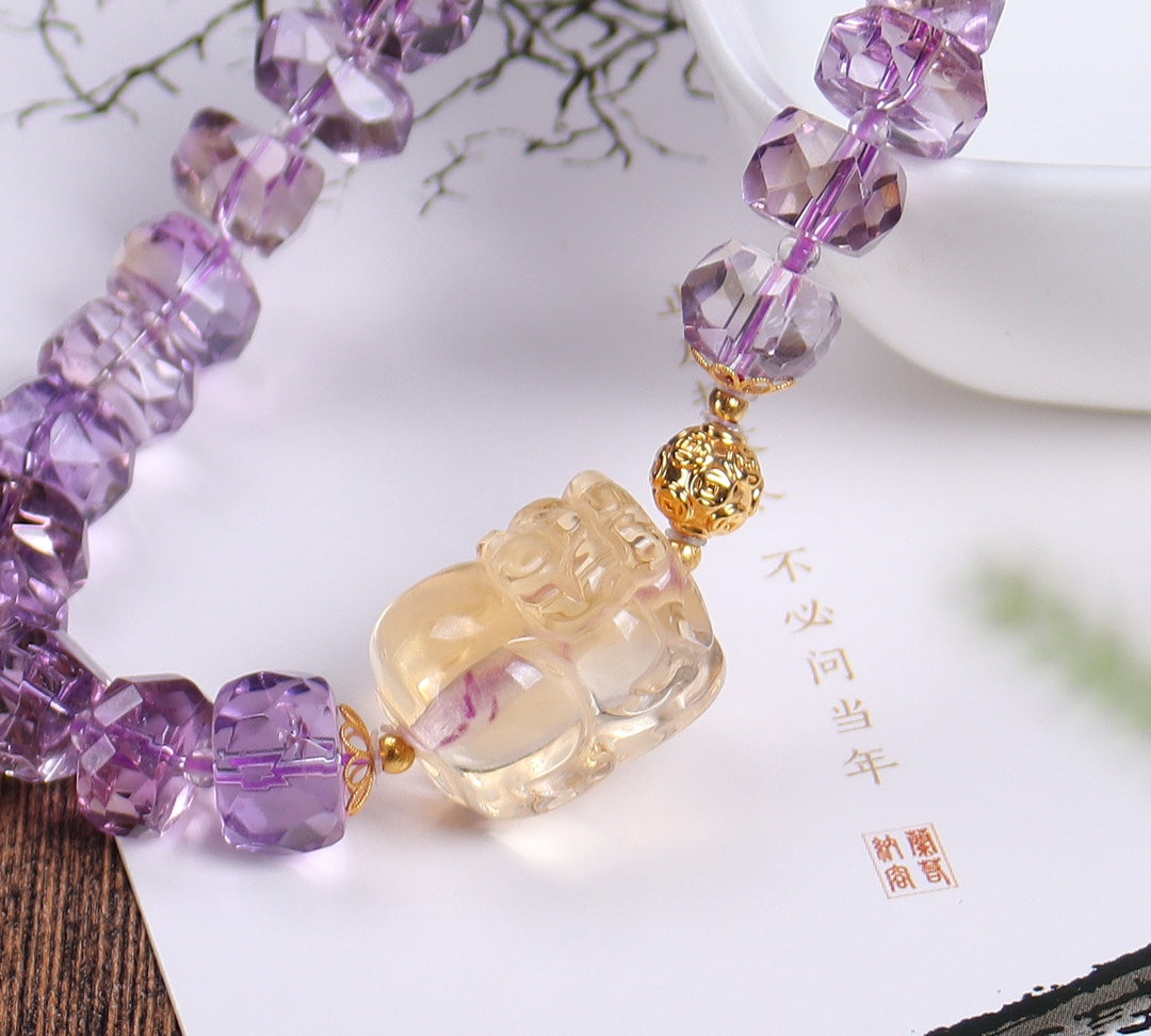 Natural Ametrine Pixiu Bracelet