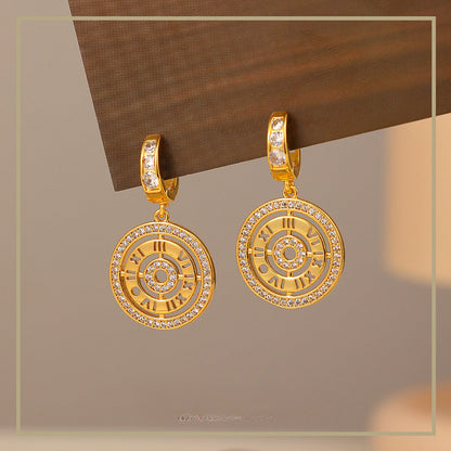 107-High-grade zircon letter personality earrings