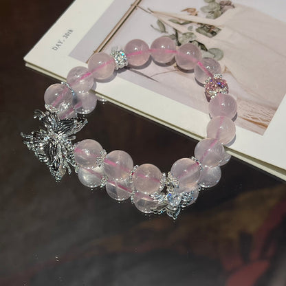 Rose Quartz Butterfly Bracelet