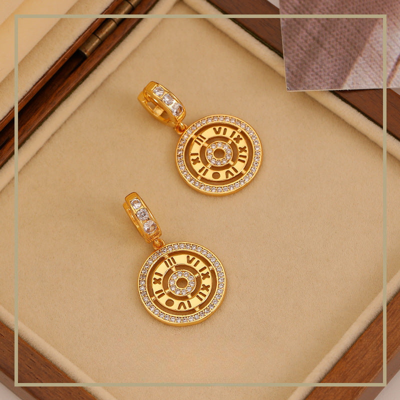 107-High-grade zircon letter personality earrings