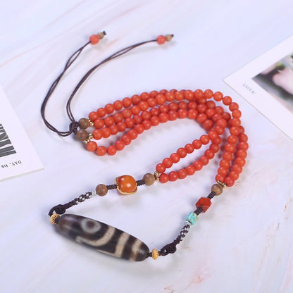 Chinese Dzi Bead Necklace