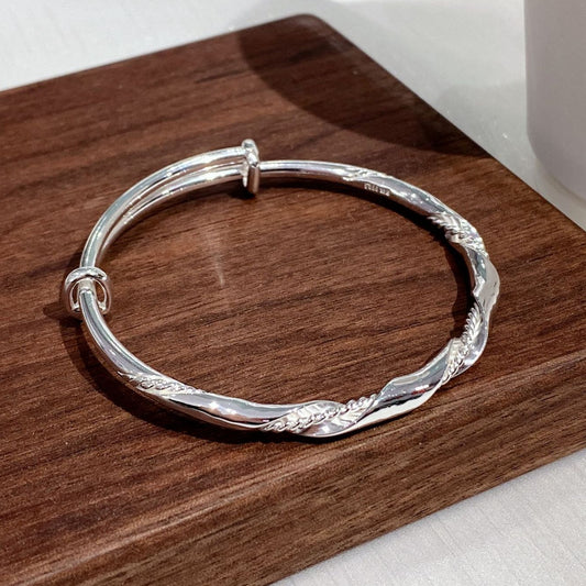 Fashion push slide sterling silver bracelet