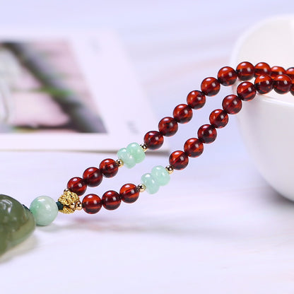 Fashion natural Hetian jade Buddha necklace