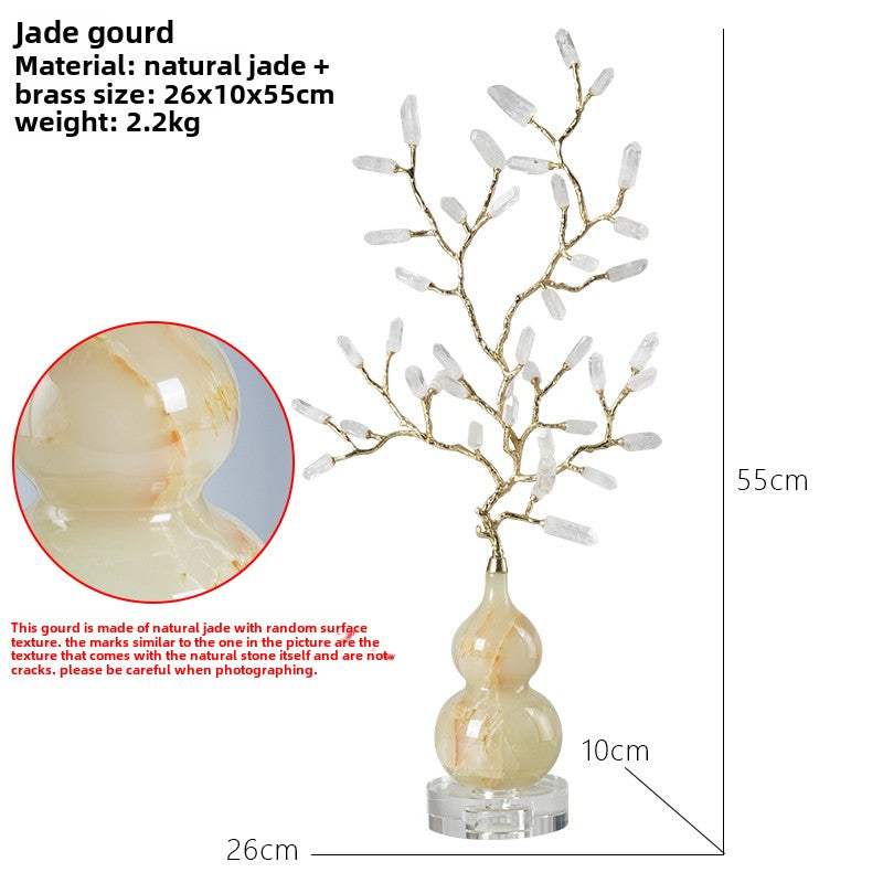 New Chinese style natural amethyst tree ice crack ceramic gourd furniture ornaments