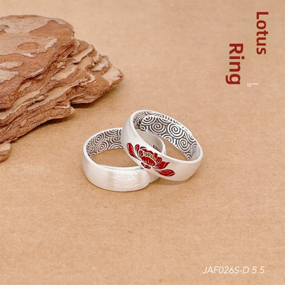 Peony sterling silver ring for men and women