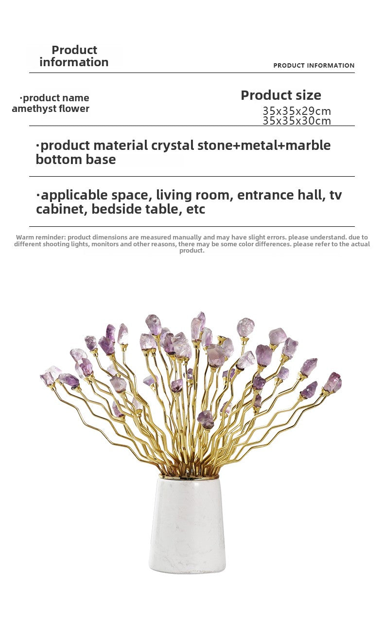 Amethyst abstract flower decoration ornaments