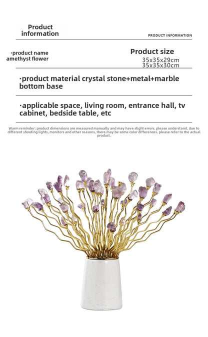 Amethyst abstract flower decoration ornaments