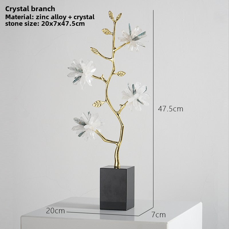 New Chinese style crystal flower branch decoration ornaments