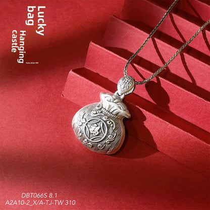 Chinese style Fubao sterling silver pendant