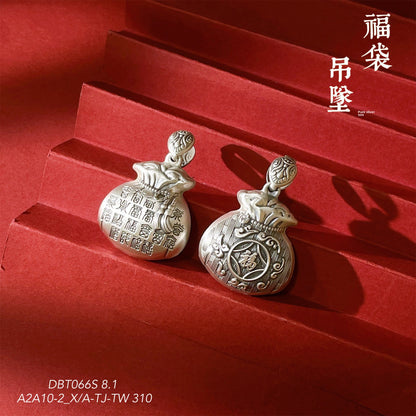 Chinese style Fubao sterling silver pendant