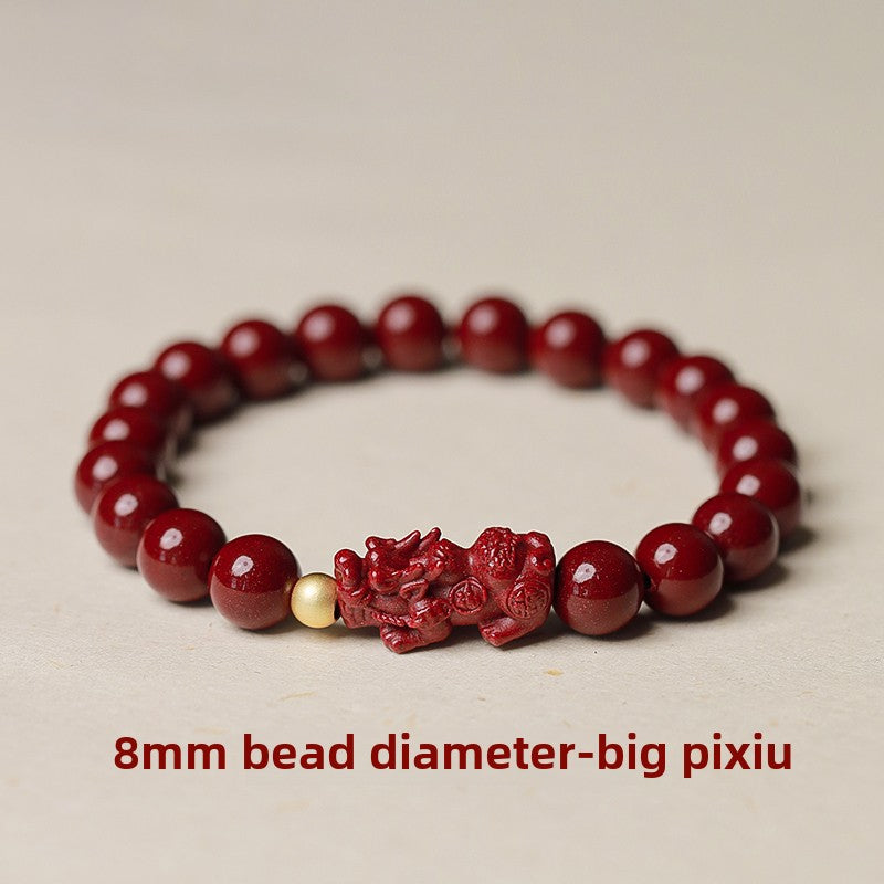 Fashionable New Chinese Style Cinnabar Purple Gold Pixiu Bracelet