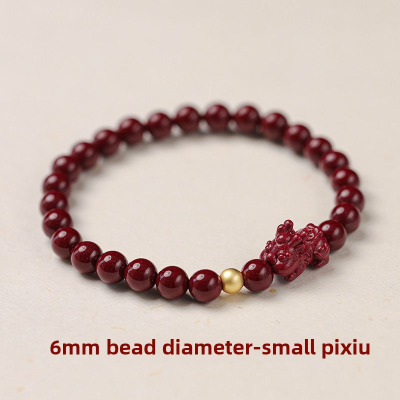 Fashionable New Chinese Style Cinnabar Purple Gold Pixiu Bracelet