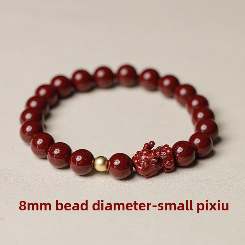 Fashionable New Chinese Style Cinnabar Purple Gold Pixiu Bracelet