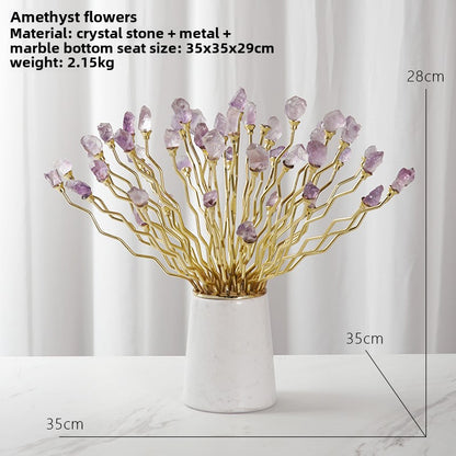 Amethyst abstract flower decoration ornaments