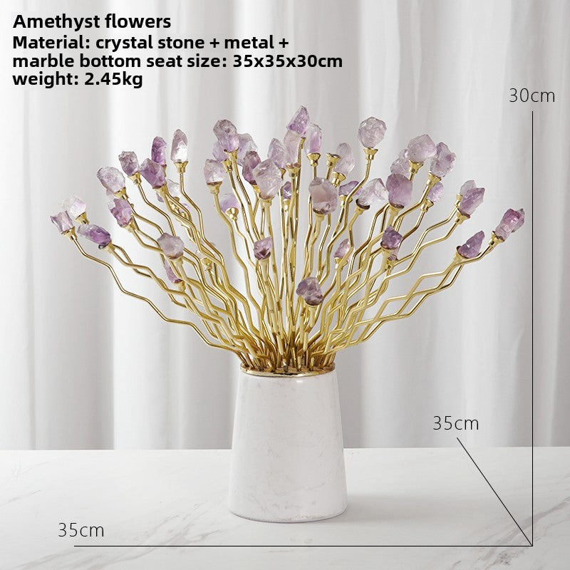 Amethyst abstract flower decoration ornaments