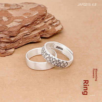 Fashionable patterned sterling silver ring