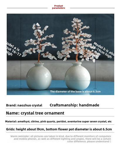 Natural crystal tree pot ornaments