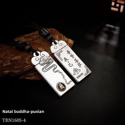 Couple's Chinese Zodiac Silver Pendant Necklace