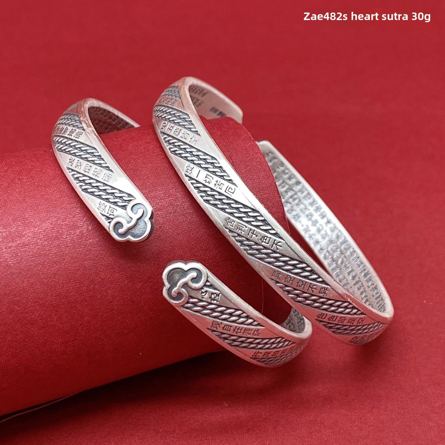 Chinese style classic sterling silver bracelet