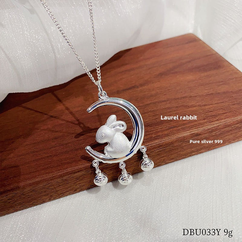 Lucky rabbit sterling silver pendant