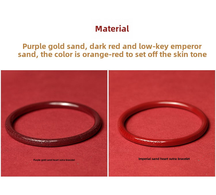 Fashion new Chinese style purple gold sand emperor sand heart sutra bracelet ethnic style jingle bracelet