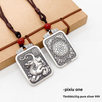 Pixiu brand sterling silver pendant necklace