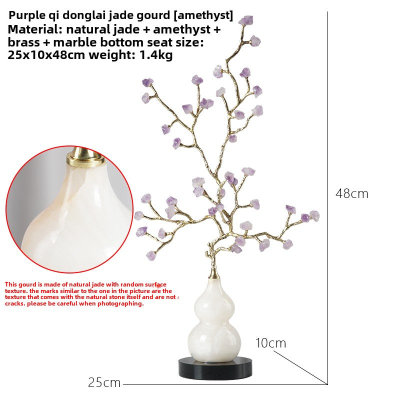 New Chinese style natural amethyst tree ice crack ceramic gourd furniture ornaments